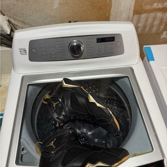 Nike Air Jordan Sneakers in Black and White with Gold Accents main image 6